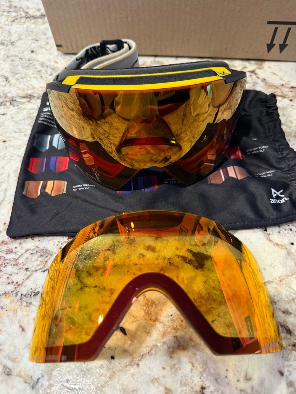 Dakine Sand Camo and Anon M5S snow goggles